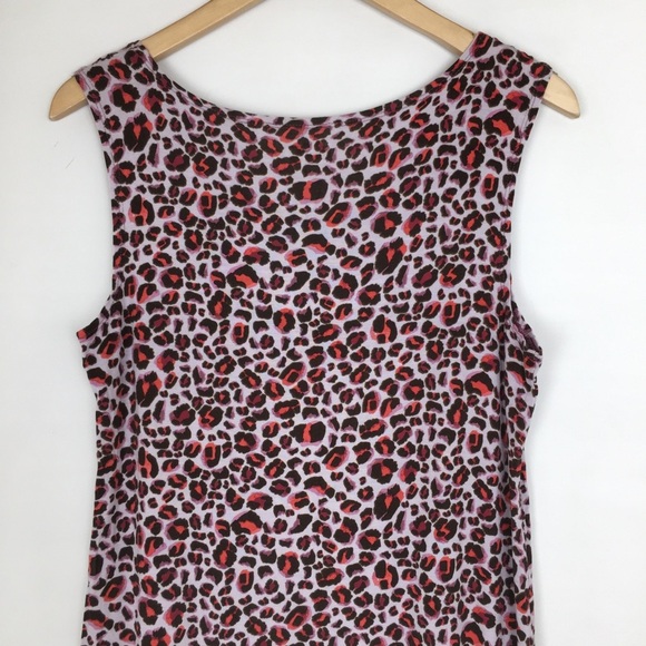 LOGO by Lori Goldstein Leopard Tunic Tank Top Stretch Jersey Knit Women’s Sz M - Picture 6 of 9